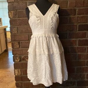 Altar’d State white eyelet lace tiered fit and flare sleeveless dress